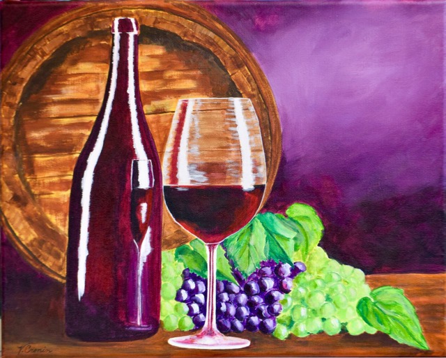 Wine with Grapes <br> 16X20