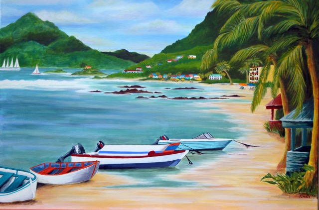 Caribbean Beach <br> 24X36