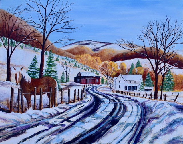 Country Winter <br>22X28 <br> 2018 Christmas Card