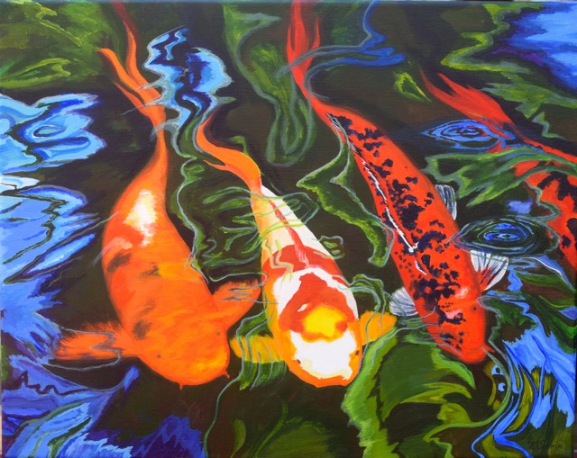 Swirling Koi <br> 16X20