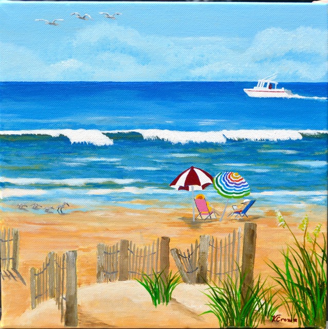 Plein Air Sept Beach <br> 12X12 <br> Sold